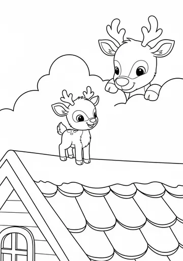 8 Young Reindeer Coloring Pages
