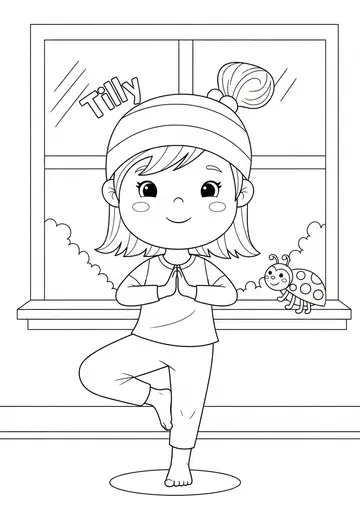 Yoga Story Time Tilly's Tree Pose Coloring Pages