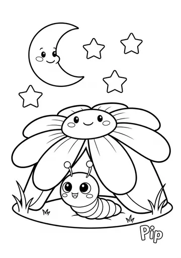 Daisies Pip's Sleepy Secret Coloring Pages