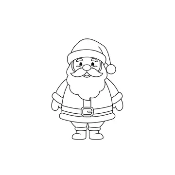 Printable Santa Claus Line Art for Kids