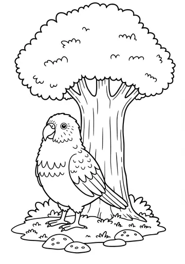 Magical Mossy Coat Kakapo Coloring Pages