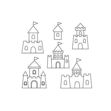 Summer Sandcastle Coloring Page for Kids