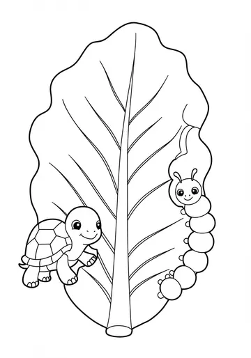 Turtle Tina Shares a Leaf Coloring Pages