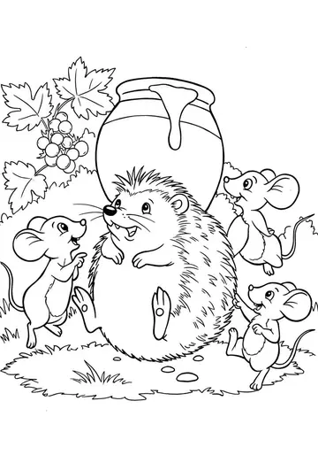 Silly Hedgehog & Friends Coloring Pages