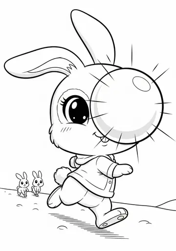 Winter Ruby the Rabbit Coloring Pages