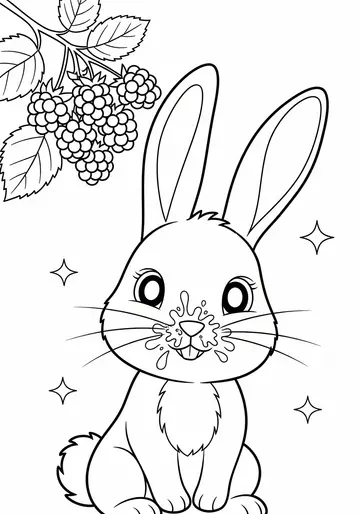 Poppy's Purple Nose A cute rabbit Treats Coloring Page