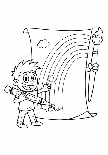 Mike Wazowski Rainbow Art Coloring Page