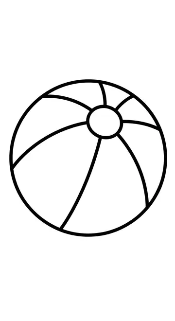 Beach Ball Fun Coloring Page for Kids