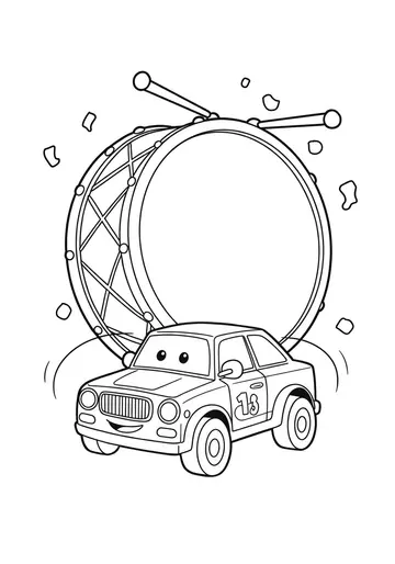 Little Car's Big Parade Coloring Pages for Kids