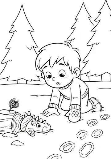 Missing Mitten Fun Coloring Pages for 6-8s