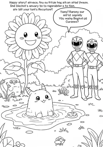 Power Rangers Mud Monster Cleanup Coloring Pages