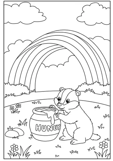 Rainbow Honey Adventure Coloring Pages