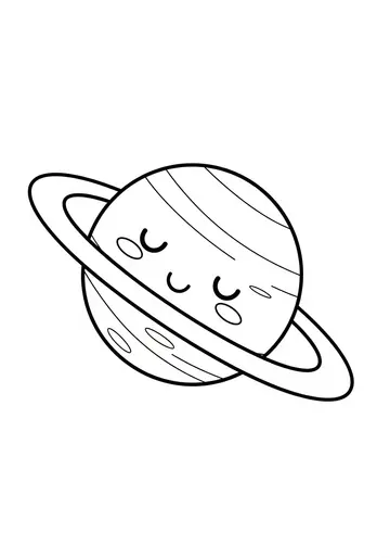 Sleepy Planet Uranus Coloring Page
