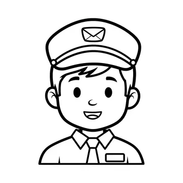 Friendly Mail Carrier Coloring Page