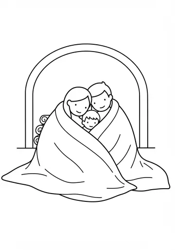 Cozy Fireplace Cuddles Coloring Pages for Family
