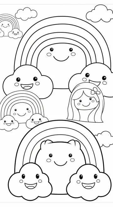 Rainbow Friends Party Coloring Page!