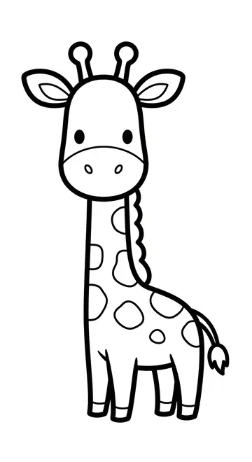 Adorable Giraffe Coloring Page for Kids - Printable A4 Fun