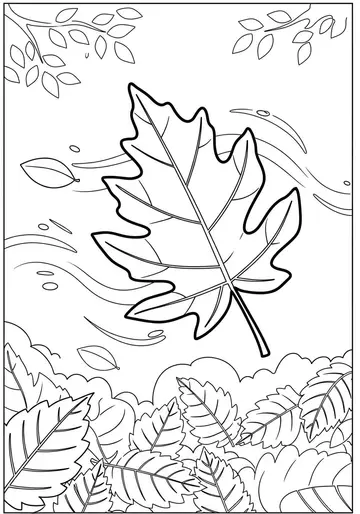 The Leaf's simple Dance & Autumn Fun Coloring Pages