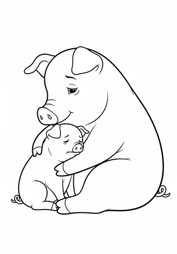 A Warm Hug Piglets Coloring Pages for Emotional Learning
