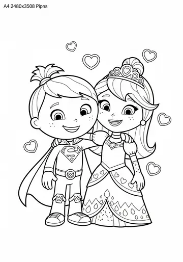 Super Why and Princess Presto Friendship Coloring Page