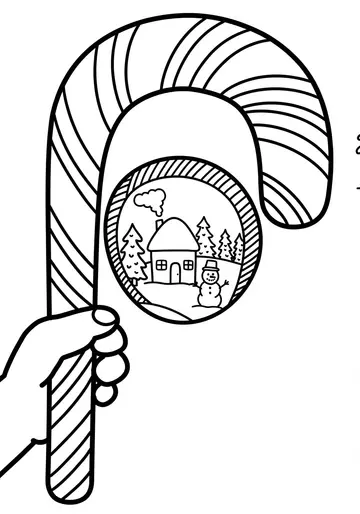 World in Stripes Candy Cane Coloring Pages