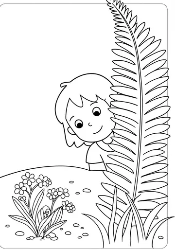 Shy Forget-Me-Not Coloring Book Pages