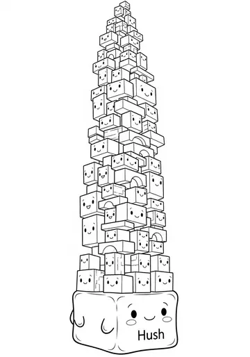 Quiet Hero blocky Coloring Pages The Tallest Tower