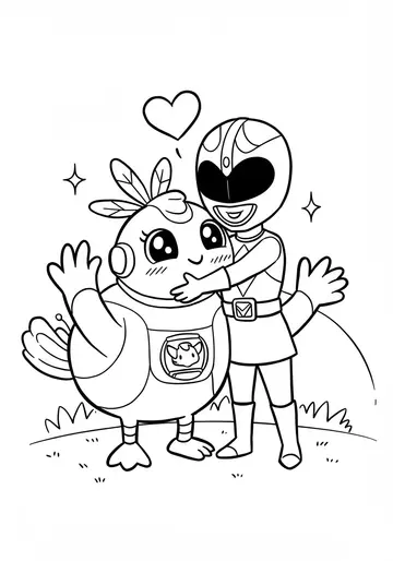Kindness & Hugs Power Rangers Coloring Pages