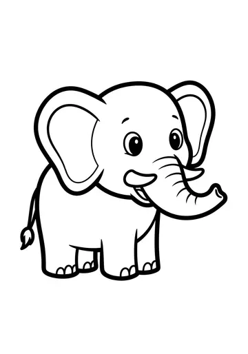 Friendly Elephant Coloring Page