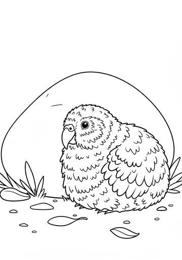 Quiet Time Forest Kakapo Coloring Pages