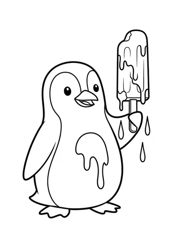 Percy Penguin's Wobbly summer Treat Coloring Pages