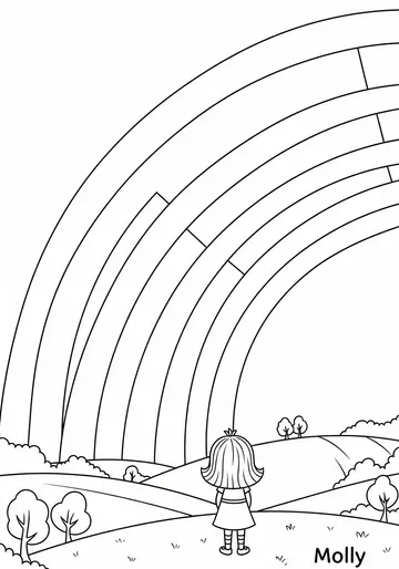 Molly & the Rainbow St. Patrick's Day Coloring Pages