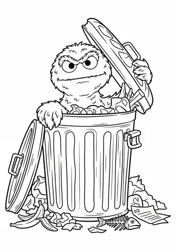Oscar the Grouch Coloring Page - Grumpy Fun