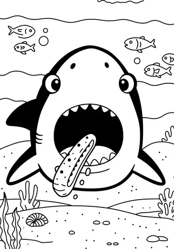 Gilly's Gulper A toothless Shark Secret Coloring Page