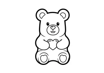A Gummy Bear coloring page that makes planning easy