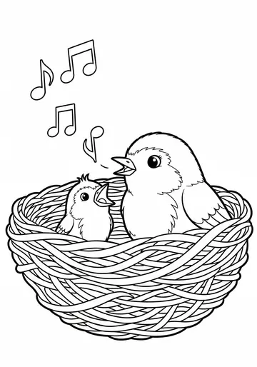 Pip's First Spring Song & Music Coloring Pages