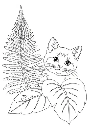 Garden Kitten Coloring Pages for Ages 3-5