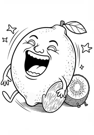 Fruit Leo the Lemon's Laughing Coloring Pages