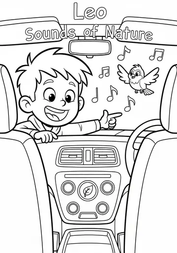 Leo Meets Magic Buttons Hyundai Electric Car Coloring Page
