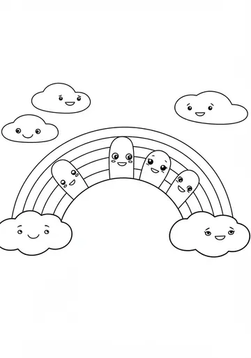 The Shyest Color rainbow Coloring Pages for Ages 3-5