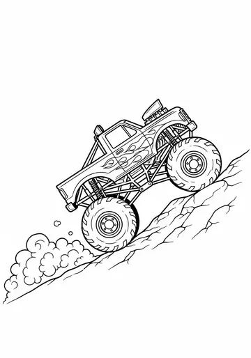 Monster Truck Hill Climb Coloring Page
