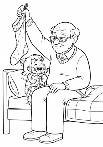 Grandpa's Magical Story Stocking Coloring Book