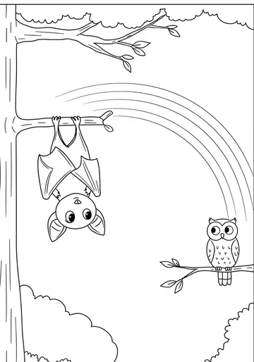 Echo Bat & the Silent rainbow Coloring Book