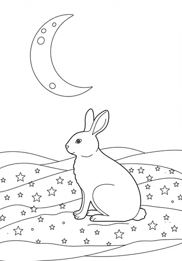Moonlit Adventure winter Coloring Pages