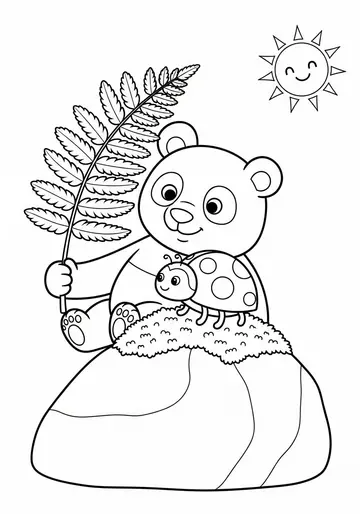 Forest Adventure Panda Coloring Pages