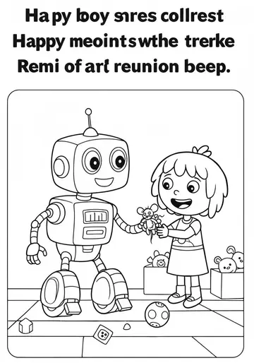 Learning & Friendship cute Machine Coloring Pages