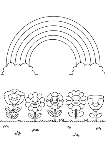 Rainbow Garden Coloring Book