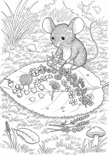 Pip the Mouse & His Heartfelt rainbow Gift Coloring Pages