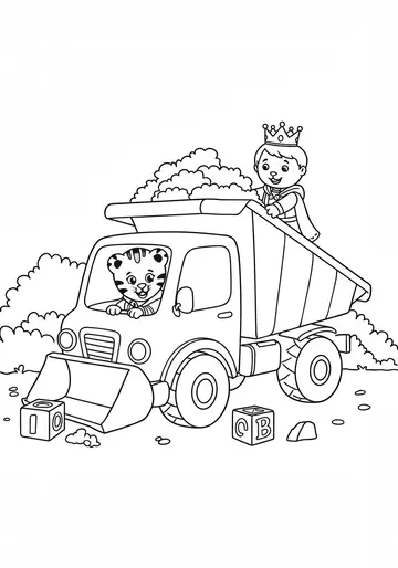 Daniel Tiger Learns Sharing Coloring Pages