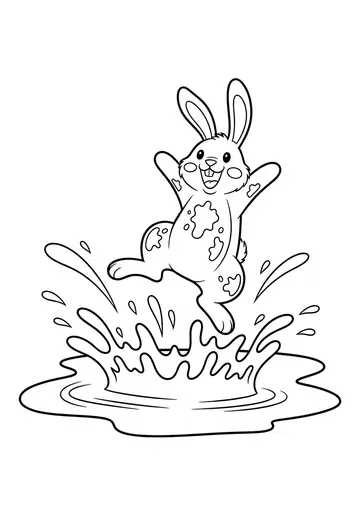 Playful cute rabbit Coloring Pages for Ages 3-5